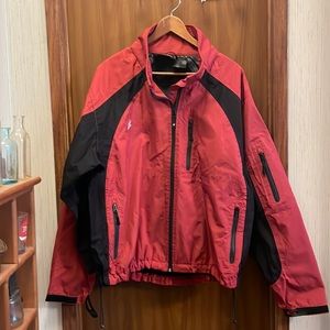 Men's TOADZ by FROGGTOGGS red and black jacket. Size XL. Missing the hood